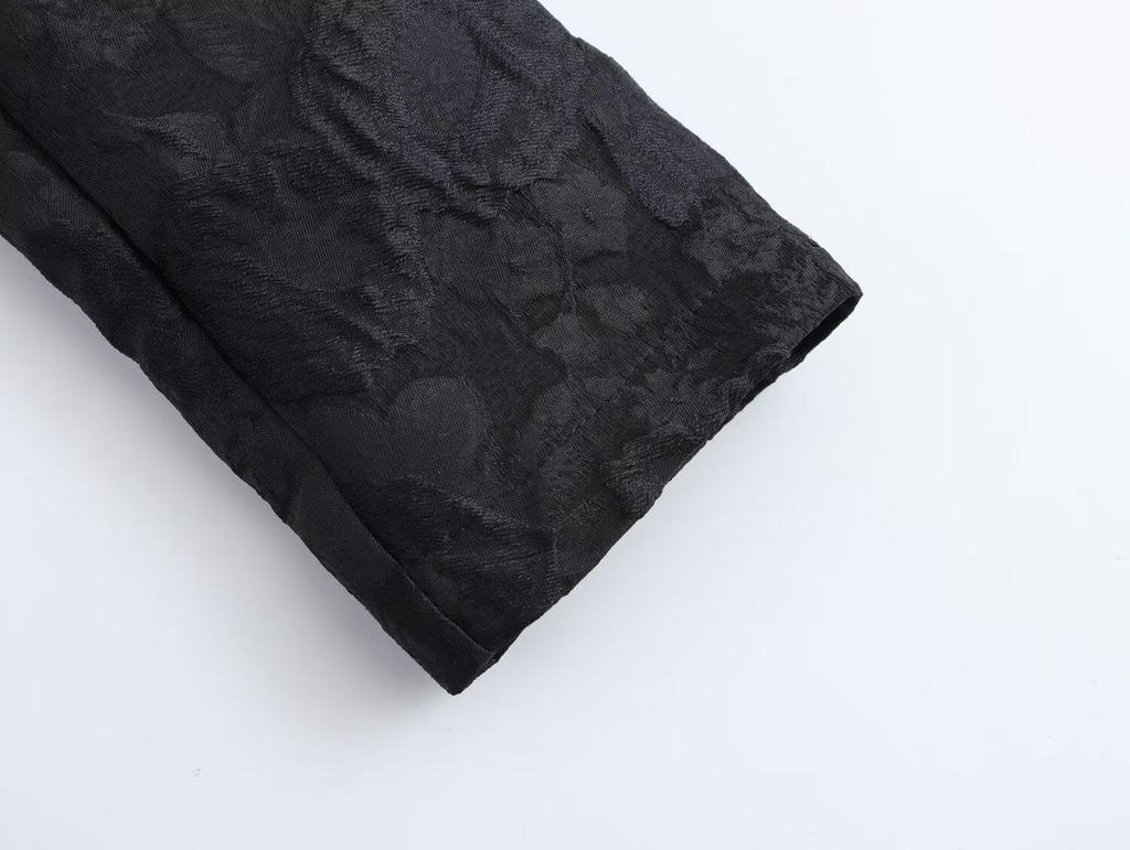 2025 Spring Women's European & American Style Double-Breasted Textured Long Coat