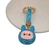 Bunter Strass-Labubu Schlüsselanhänger aus Polymer Clay Taschenanhänger