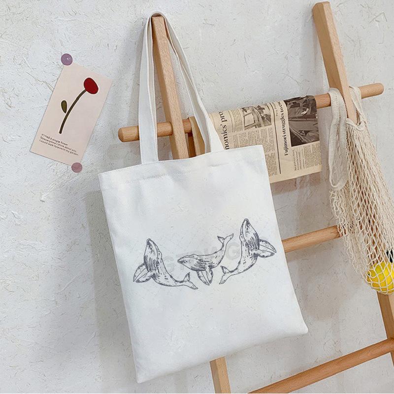 

Sea Animals Sea Animal Handbag Going Out Portable Large Capacity Messenger Bag Foreign Trade Casual Canvas Bag No specification