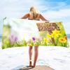 Microfiber Beach Towel,Easter Egg with Bunnies,Quick Dry Beach Towel,Soft Highly Absorbent Large Sandproof Sandless Pool Towels