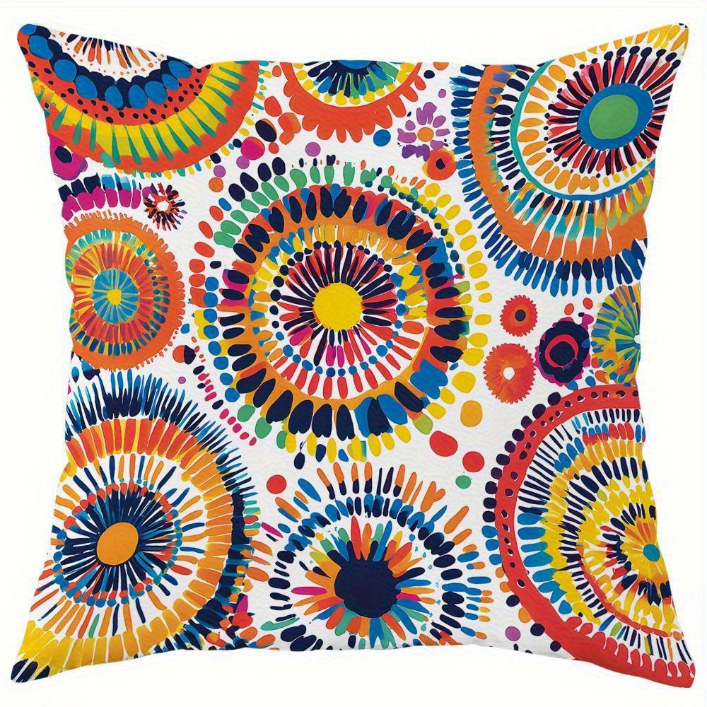 

Домашний Декор Цветной Цветочный Узор Декоративные Наволочки Узорчатая Наволочка Подходит Для Дивана Спальни Автомобиля 16x16Inch