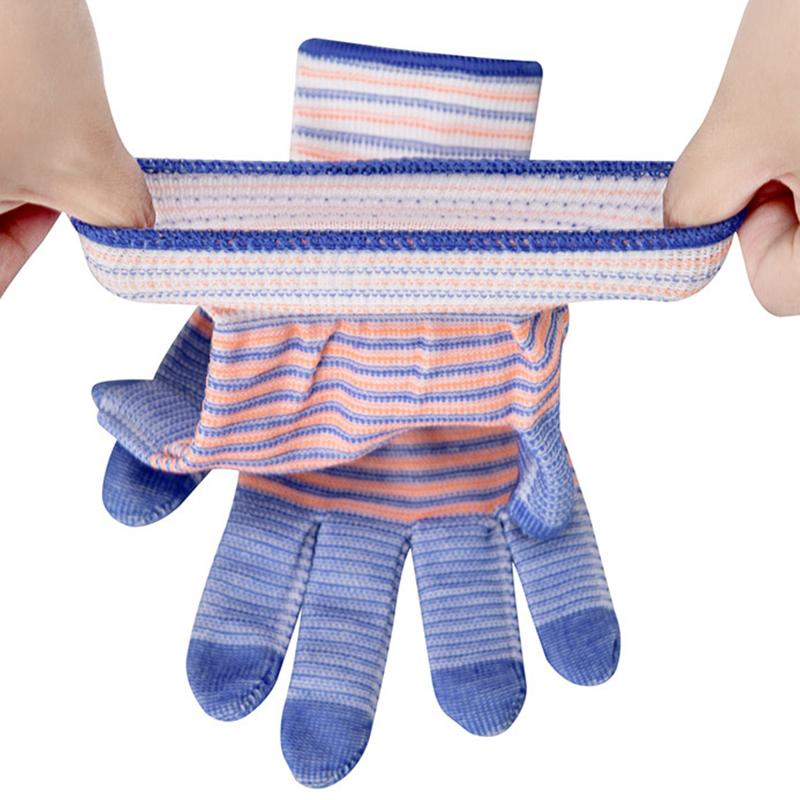 1/3/5 Pair Breathable Work Gloves Thorn Proof Non-Slip Wear-Resistant Nylon Industrial Gloves Striped Anti-Static Gardening Gloves