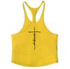 Men's European & American Muscle Gym Vest with Thin 1cm Straps - 100% Cotton