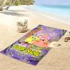 Custom Spongebob Squarepants Print Beach Towel, Large Soft Quick Dry Towel for Beach Camping Swimming