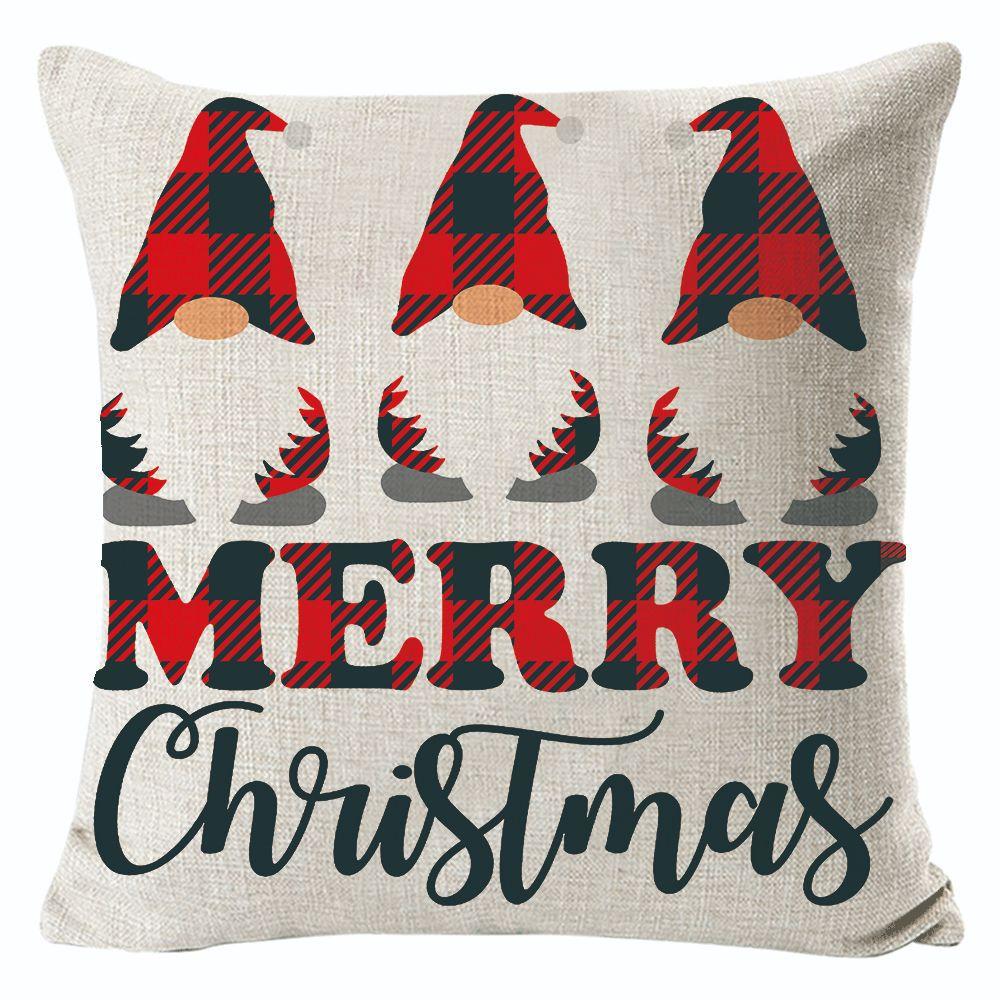 New Christmas Linen Pillow Cover Simple Sofa Pillow Home Printed Cushion Cover