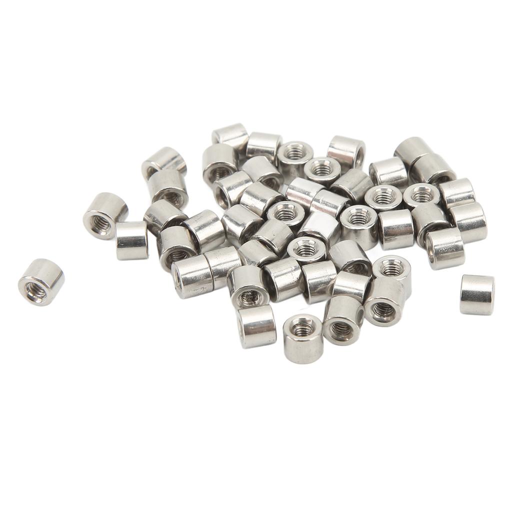50PCS Round Connector Nuts 304 Stainless Steel M3 Female Thread Cylindrical Coupling Nut