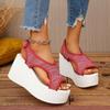 Sandals Female Super High Heels Heightening New Summer Fish Mouth Thick Bottom Slippers Fashion Muffin Shoes Women's Shoes