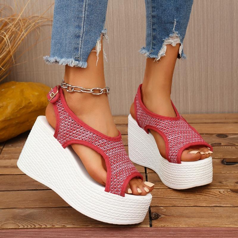 Sandals Female Super High Heels Heightening New Summer Fish Mouth Thick Bottom Slippers Fashion Muffin Shoes Women's Shoes