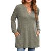 2025 Autumn/Winter Women's European Style Long Sleeve Loose Knit Top with Pockets