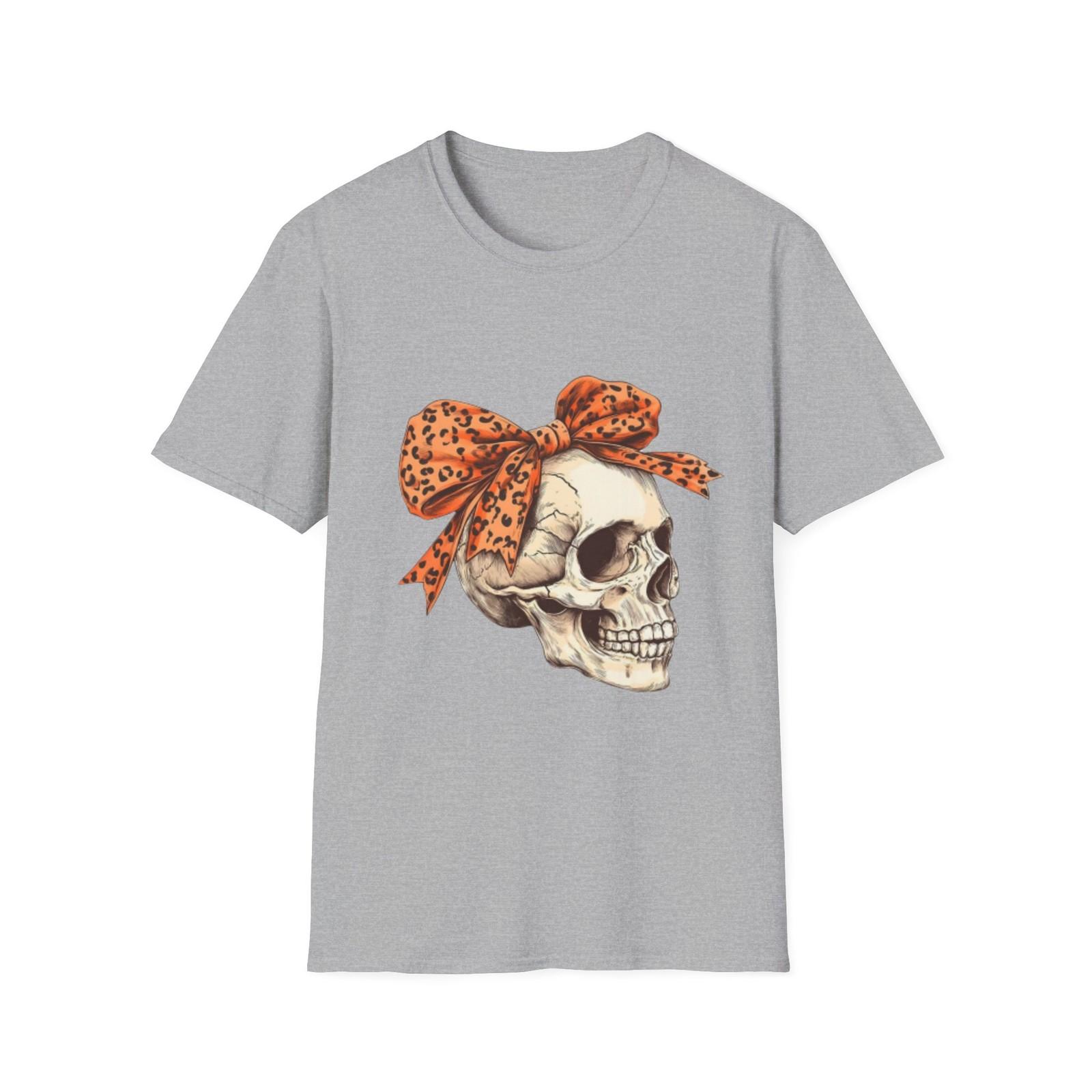

Cute Halloween Skull T-Shirt, Halloween Shirt, Skull with Bow Tee, Halloween S разноцветный