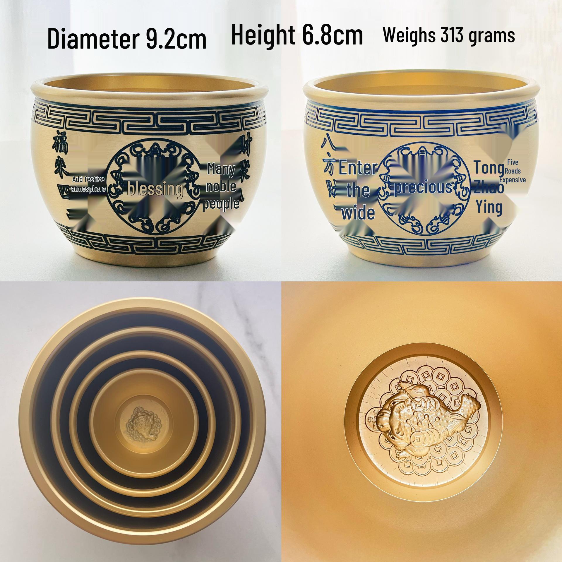 Brass Blessings Jar: Wealth-Attracting Tea Mug & Rice Pot for Home & Office Celebrations