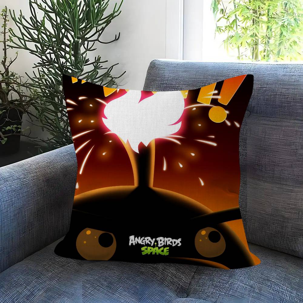 Animation A-A-Angry Birds Cartoon Cushion Cover Inches Farmhouse Decor Home Throw Pillow Covers For Couch Decorations
