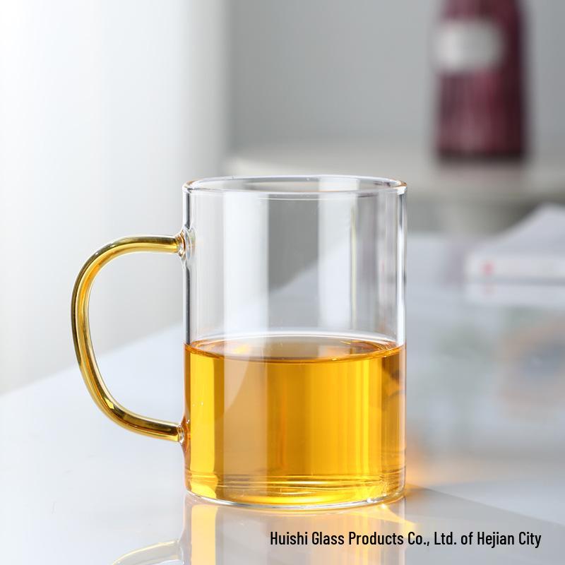 Colorful Handle Small High Borosilicate Glass Cup Set for Water, Juice & Tea Infusion