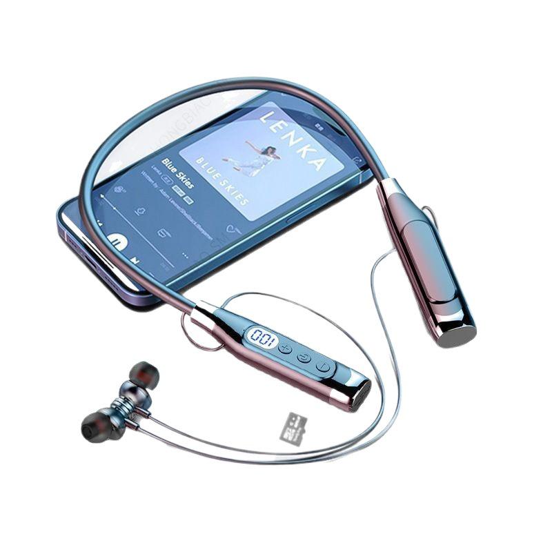 

Neckband Bluetooth Headphones with Digital Display and Noise Cancelling for Apple, Huawei, Xiaomi - Ultra-Long Standby Green Bagged