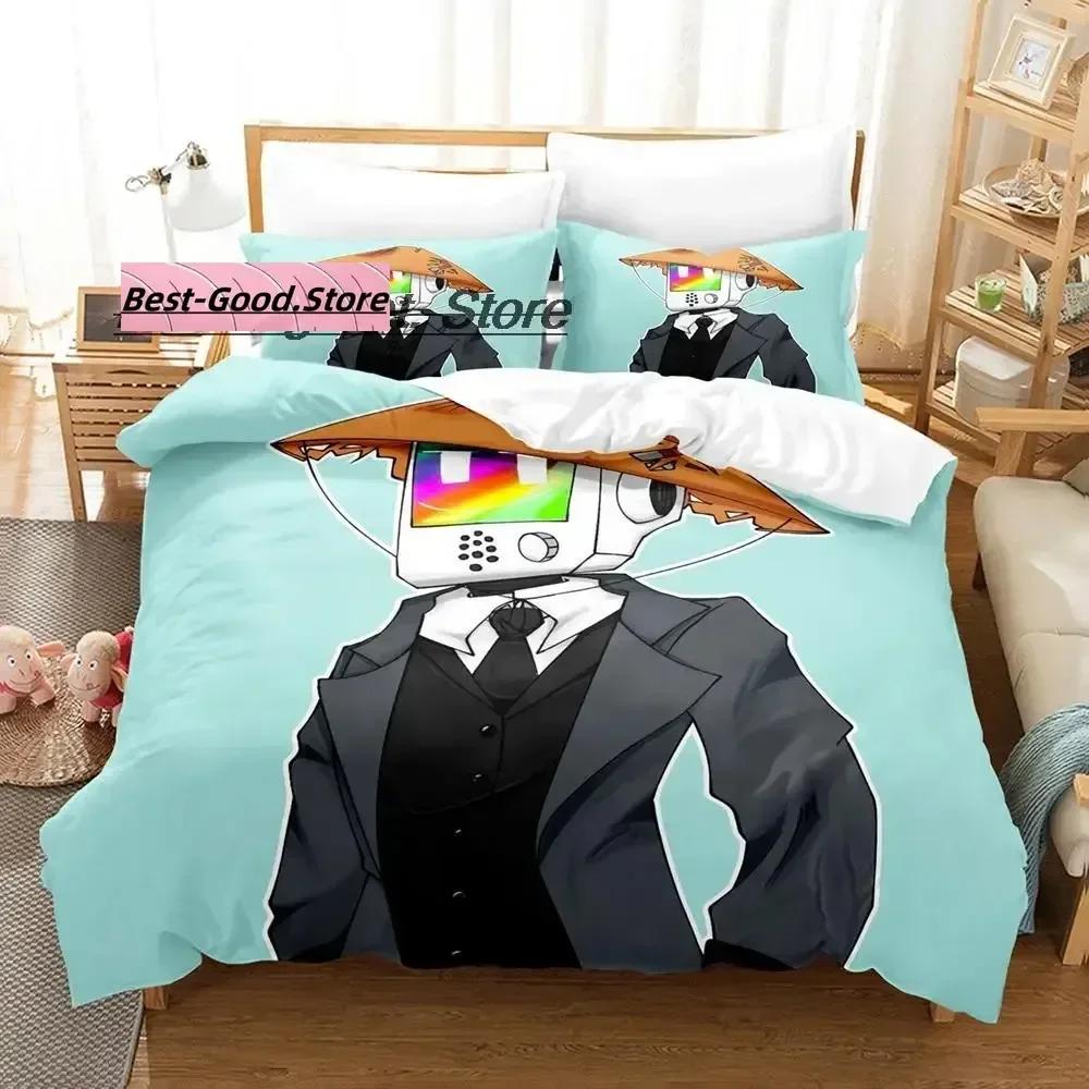 

Top Stray Game Cat and Momo Bedding Set Printed Bed Set With Pillowcase Bed Duvet Cover Soft Single Double Queen Super King Size EU Single(135*200cm)3pcs