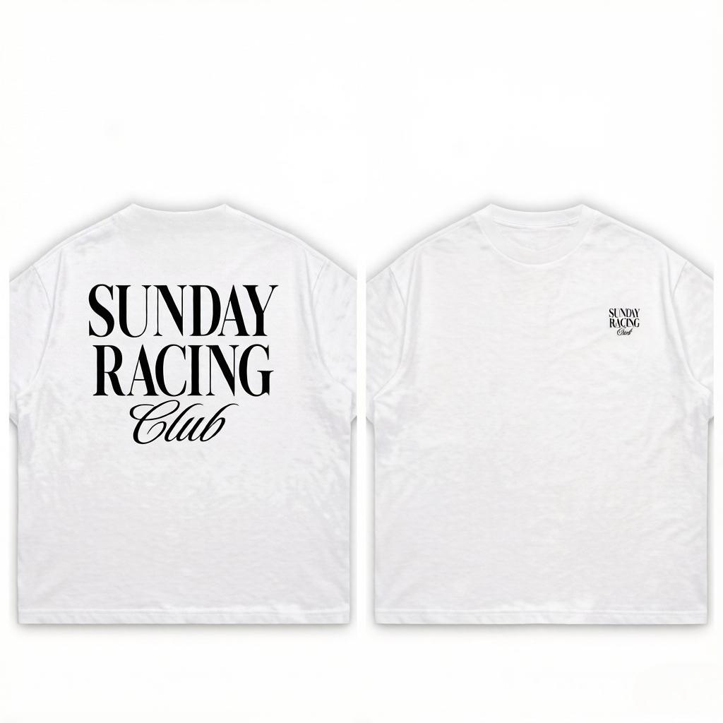 

Summer Edition TEES SHIRT SUNDAY RACING CLUB FROM FLYBOY Pure Cotton T-shirt Unisex s T-shirts Drip Clothing Women s T-shirt 4XL