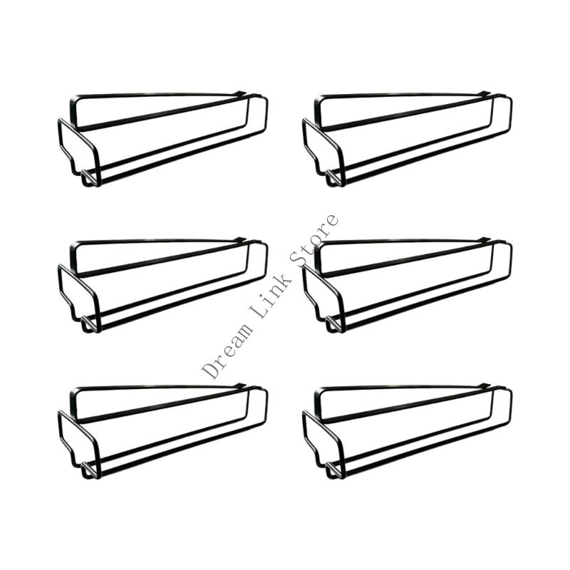

Q1FD Set of 6 Premium Metal Stemwares Rack Iron Wine Glass Holders Safe Scratch Resistant Stemwares Storage Organizers чорний
