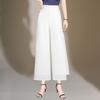 Plus Size Women's Chiffon Wide-Leg Trousers - Summer Lightweight, Elastic Waist, Casual Loose Fit 2026