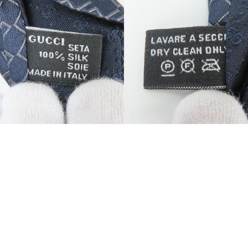 Used GUCCI tie silk Navy Overall handle
