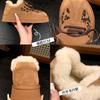 Cowhide Version Leopard Print Cotton Shoes Casual Board Shoes Winter New Velvet Warm Snow Boots Thick Sole
