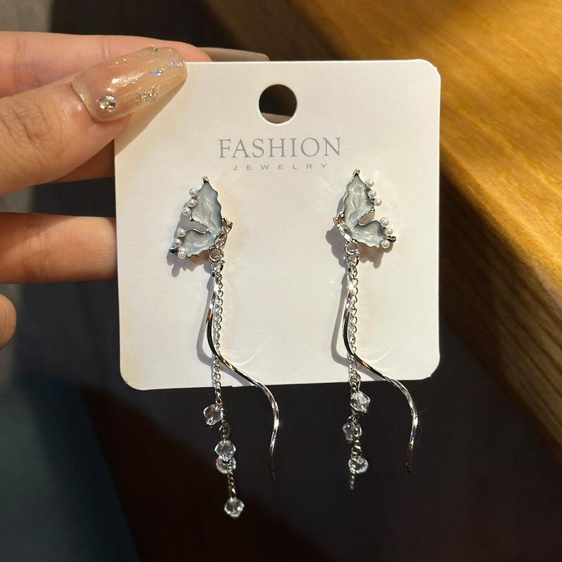 Boucles d'oreilles à longues pampilles pour femmes, style coréen Dongdaemun, design original, boucles d'oreilles polyvalentes