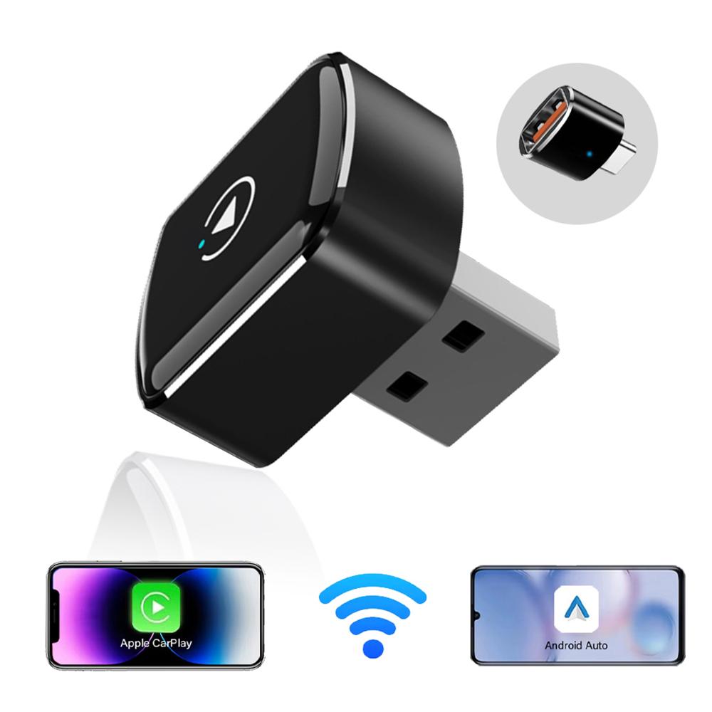 

M26 2 in 1 For CarPlay/Android Auto Wired to Wireless Car Adapter 5.8G/2.4G Dual Band WiFi Bluetooth-compatible USB Dongle