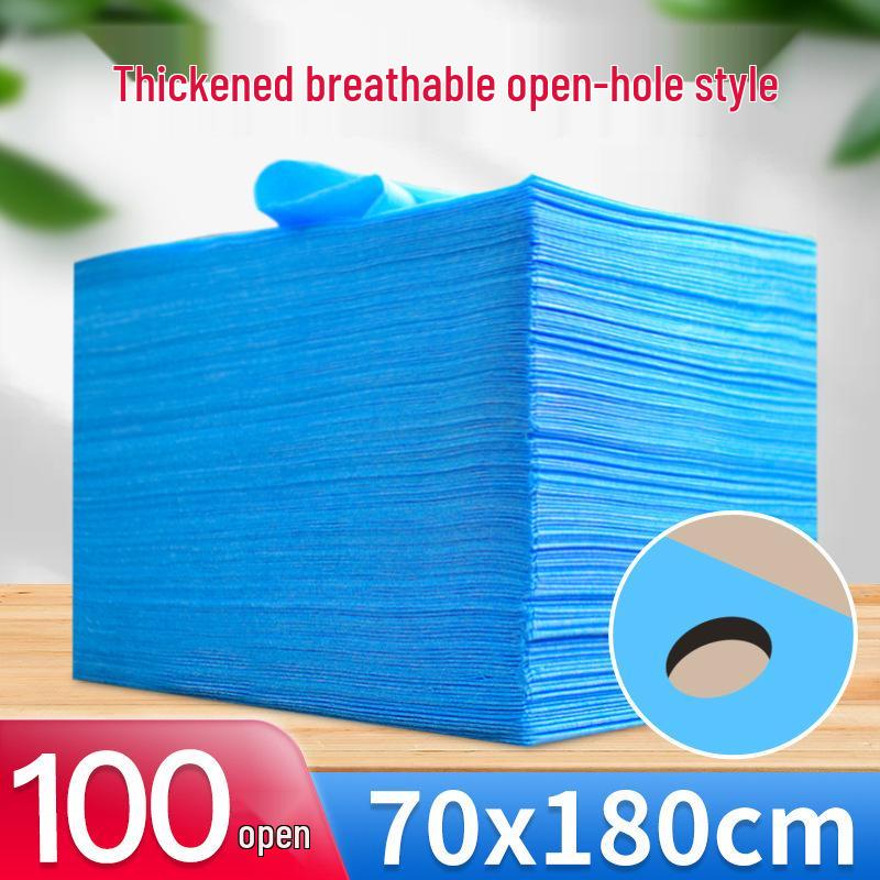 Waterproof Oilproof Disposable Bed Sheets with Hole - Non-Woven, Breathable, 100-Pack