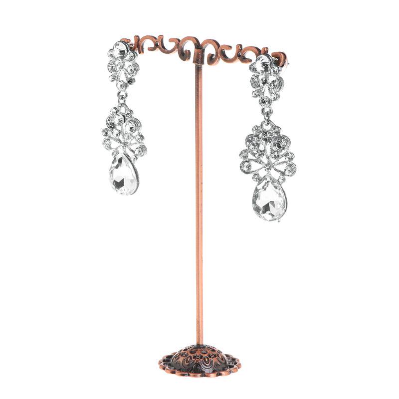 1 Set Shelf Display Rack Stand Holder Earrings Ear Stud Metal Organizer Storage Vintage Exquisite