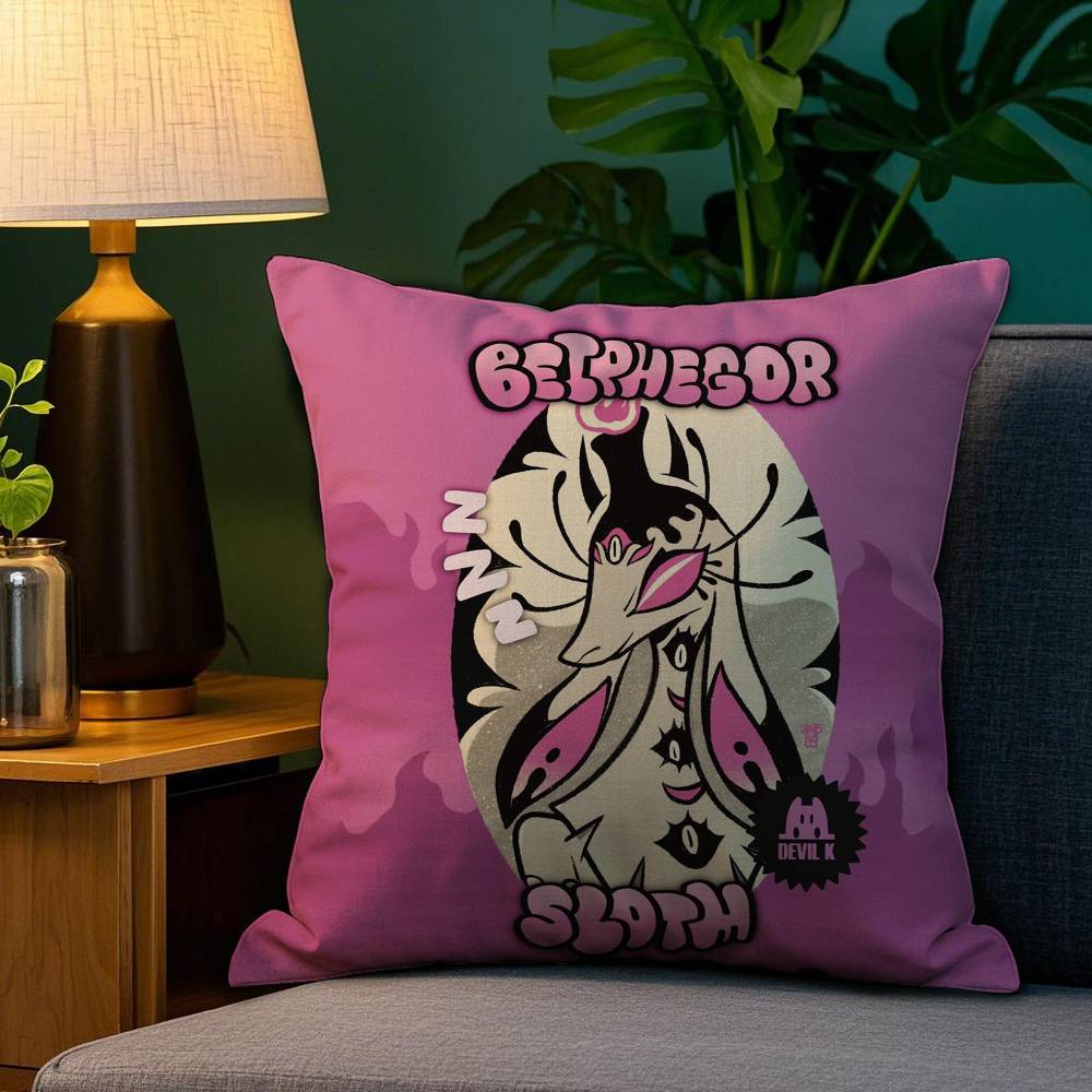 Anime H-HelluvaS B-Boss Pillow Case Plush Fabric Soft Double Sided Print Home Sofa High Quality Cushion Cover Throw