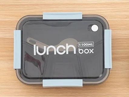 800/1100ml Plastica Porta Pranzo a Scomparti Microonde Sicuro Porta Bento con Posate Contenitore per Alimenti per Studente Lavoratore Stoviglie