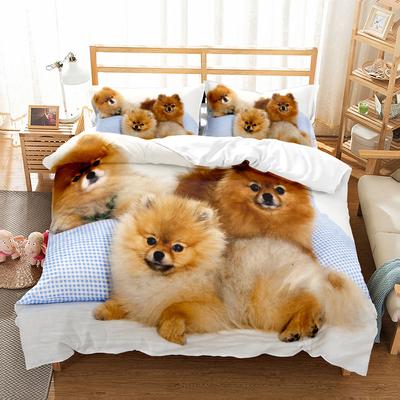 Zestaw pościeli dla psa Puppy Lovers 3D, mały, pojedynczy, podwójny, Queen, King, Cal, King Size, zestaw pościeli