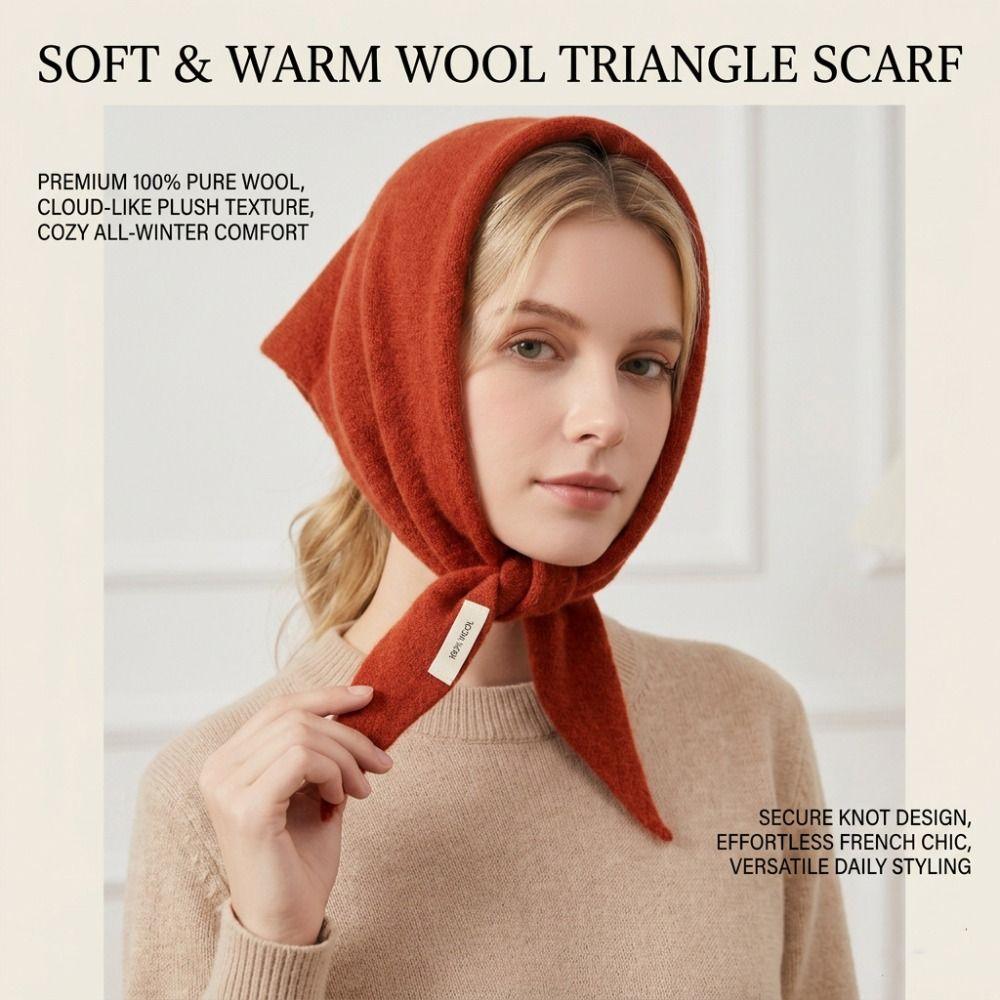 Triangular Wool Headscarf Bohemian Turban Elegant Wraps Scarf Accessories