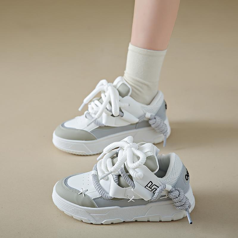 Nowe Damskie Buty Moda Sneakersy na Platformie Panie Wiosenne Płaskie Buty na Grubej Podeszwie Codzienne Buty do Biegania dla Kobiety