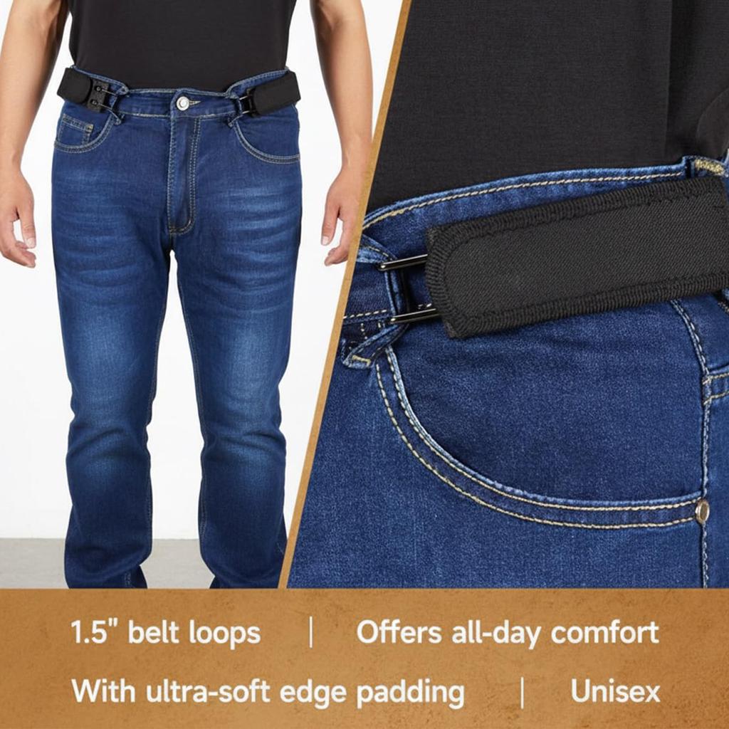 1/2PCS New Unisex Buckleless Belt Hook Waist Buckle Adjustable Elastic Waist Belt Comfortable Metal Hook