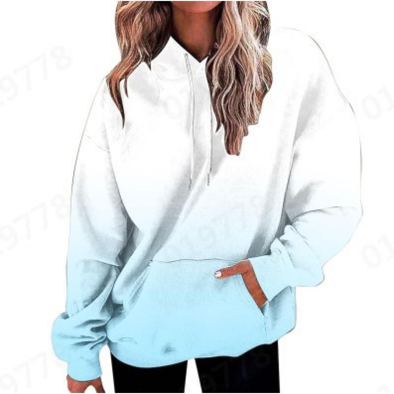 Womens Oversized Hooded Sweatshirt With 3D Print Graphic Loose Fit Long Sleeve Casual Top In Vintage Tie-Dye Style