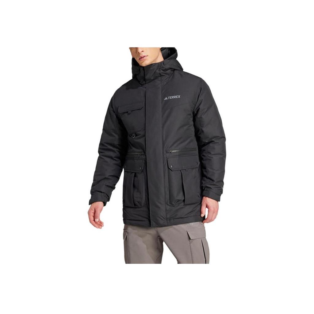 Adidas Logo Warm Comfortable Soft Solid Color Down Jacket Men Jacket Black IX7935