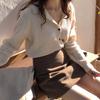 Women's Round Neck Fashion Short Knitted Wool Cardigan Sweater - Perfect with Skirts or As a Shawl-Style Outerwear