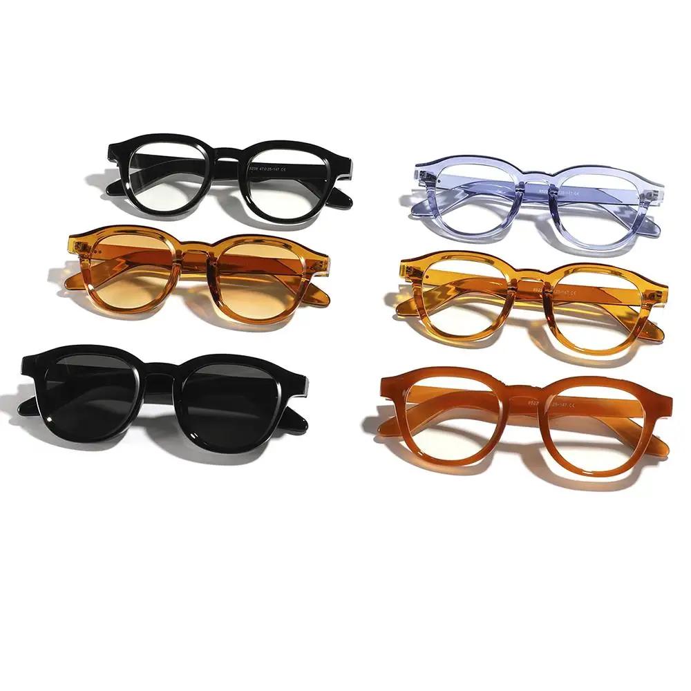 Fashion Small Round Sunglasses Women Retro Clear Ocean Lens Shades UV400 Men Rivets Luxury Sun Glasses Trendy Street Eyewear