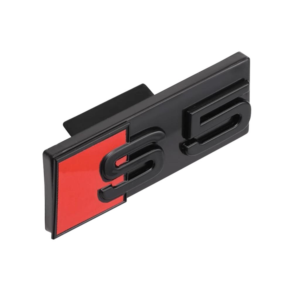 3D S3 S4 S5 S6 S7 S8 Logo ABS Car Front Grille Badge Sticekr Decoration For Audi SQ3 SQ5 SQ7 SQ8 W12 V6 RS3 RS4 RS5 RS6 RS7 RS8