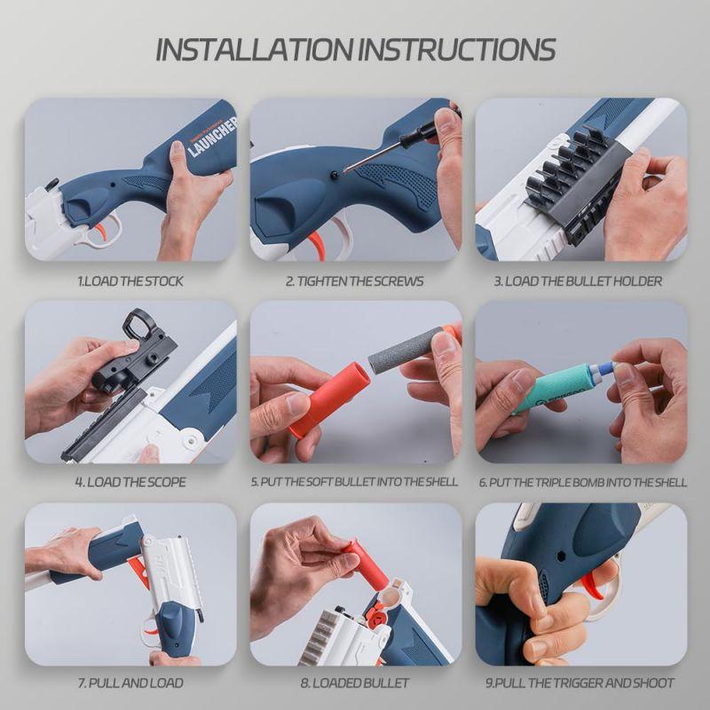 Double Barrel Toy Foam Blaster Soft Bullet Toy Shotgun with Shell Ejection ejecting Toy GunFake Airsoft RifleChristmas Gifts