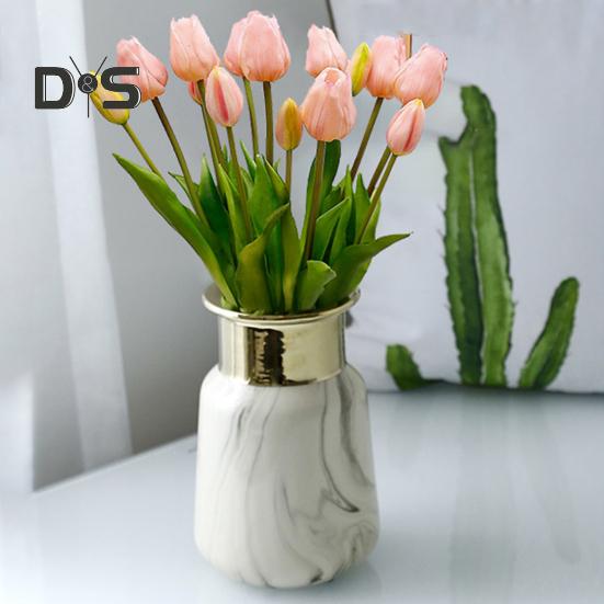 Simulated Tulip 37cm Artificial Tulip Faux Silk Fake Tulip Flower Bulk for Vase Wedding Home Decor Spring Parties Mother's Day Gift