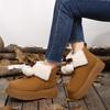 Soft Thick Bottom Furry Snow Boots Women 2025 Winter Chunky Platform Fluffy Fur Ankle Boots Cute Plush Ball Bowknot Cotton Shoes