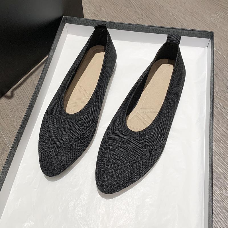 

Дышащие однобортные туфли с мягкой подошвой, женские, лето 2025, новые, остроносые, корейская версия, на плоской подошве, с летящей тканью, с мелким горлом, сетчатые туфли для бабушек 35 чёрный