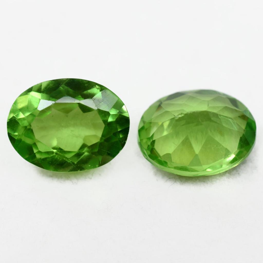Pair Of Natural Green Peridot 18.56 Ct Oval Shape Loose Gemstones