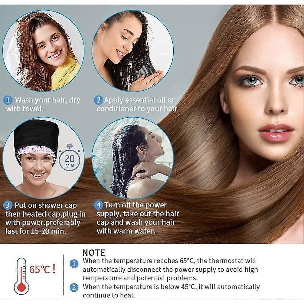 Hair Cap Treatment Steamer - Deep Conditioning Thermal Heat Caps Electric for Afro Hair Hot Care Hat Home Spa with 2 Mod 2024 Gift SZRH