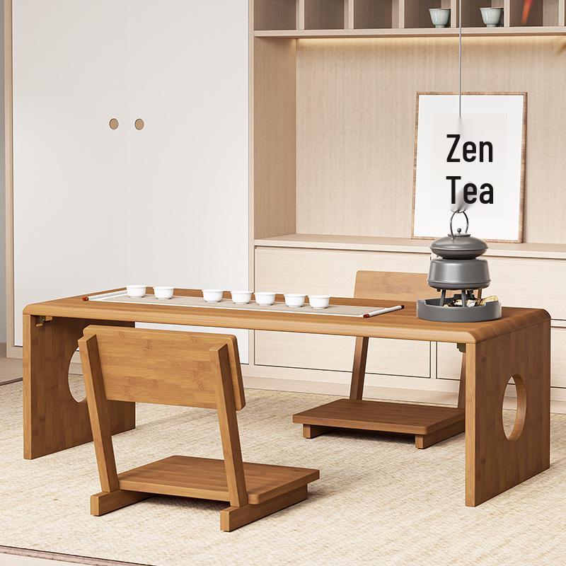 Foldable Tatami Coffee Table - Low Bamboo Floor Table