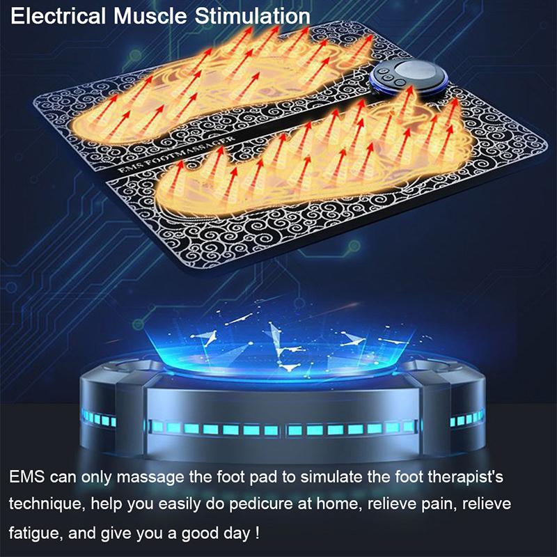 Foot Massage Mat EMS Foot Massager Pad 19 Modes 8 Gears Electric Foot Acupoint Massager Muscle Relieve Cushion Relief Pain Relax Feet