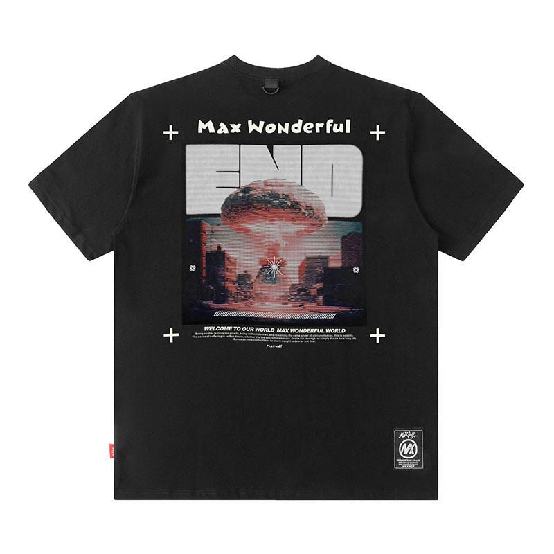 

Мужская уличная модная брендовая повседневная футболка с коротким рукавом американского оверсайз с простой печатью, футболка с коротким рукавом из чистого хлопка для мужчин M