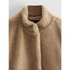 Warm Plush Fleece Bomber Jacket for Women Winter Autumn Stand Collar Coat Long Sleeve with Pockets New Outerwear