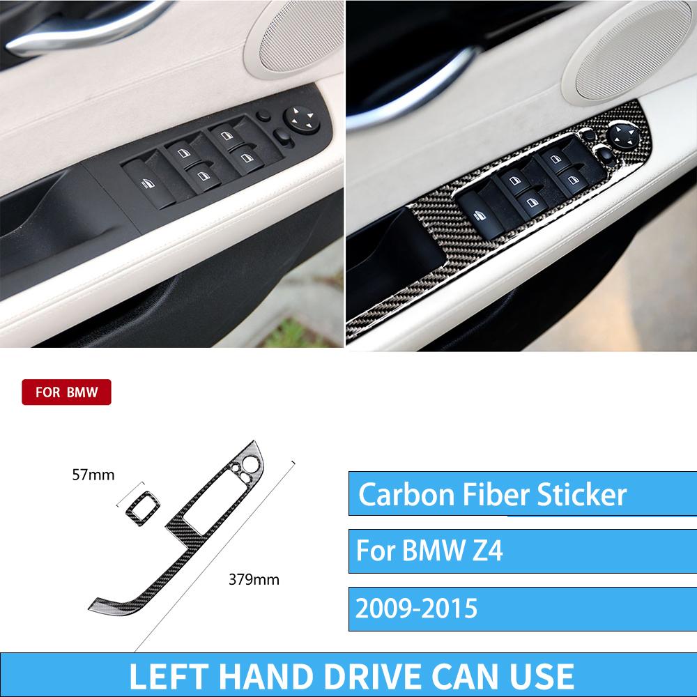 Carbon Fiber Car Accessories Interior Gear Shift Dashboard Window Lifting Switch Cover Stickers Trim For BMW Z4 E89 2009-2015